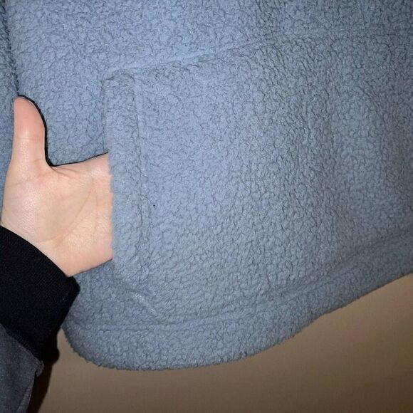 American Eagle Pullover half Zip Teddy Bear Fleece Sweater Size L - Picture 7 of 8